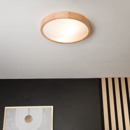 Stropní svítidlo NATURAL SLIM 2xE27/60W/230V ø 37 cm borovice