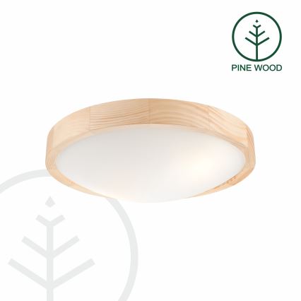 Stropní svítidlo NATURAL SLIM 2xE27/60W/230V ø 37 cm borovice