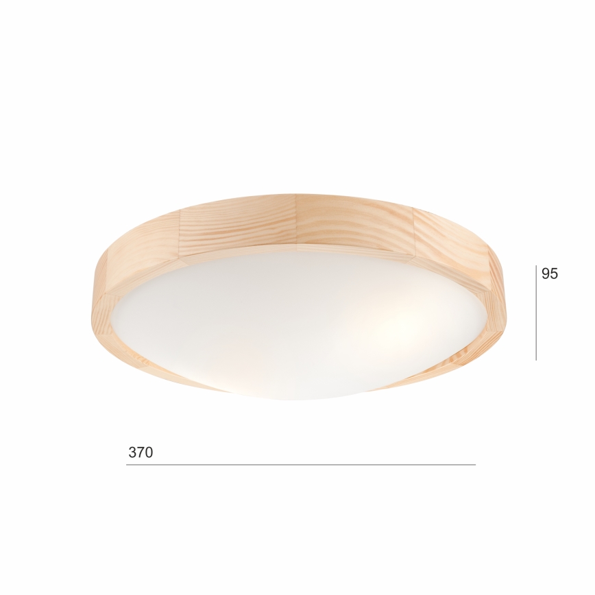 Stropní svítidlo NATURAL SLIM 2xE27/60W/230V ø 37 cm borovice