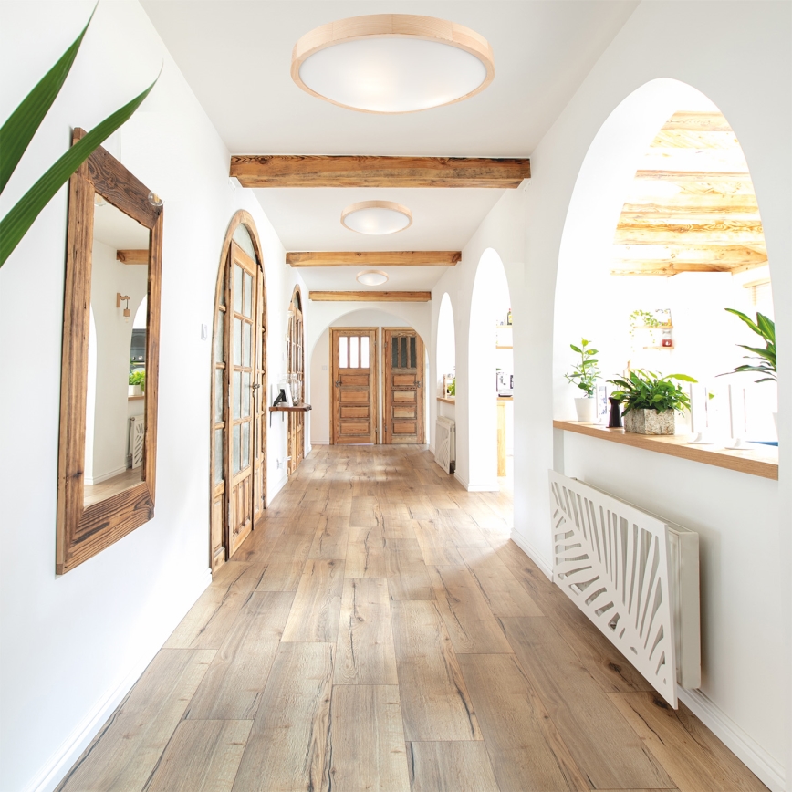 Stropní svítidlo NATURAL SLIM 3xE27/60W/230V pr. 47 cm borovice