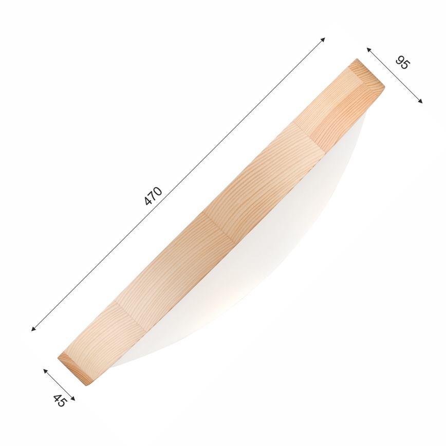 Stropní svítidlo NATURAL SLIM 3xE27/60W/230V pr. 47 cm borovice