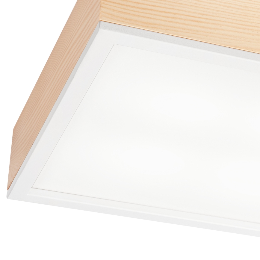 Stropní svítidlo NATURAL SQUARE 4xE27/15W/230V 39x39 cm borovice/bílá