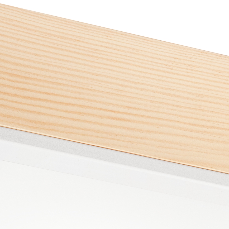 Stropní svítidlo NATURAL SQUARE 4xE27/15W/230V 39x39 cm borovice/bílá