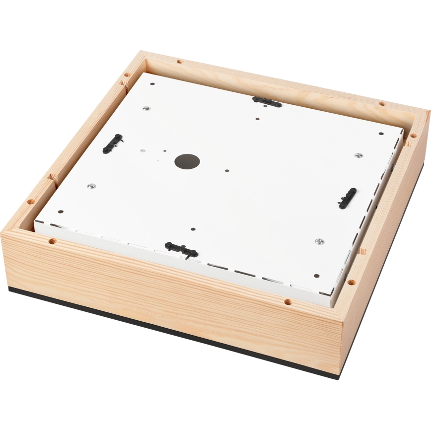 Stropní svítidlo NATURAL SQUARE 4xE27/15W/230V 39x39 cm borovice/černá