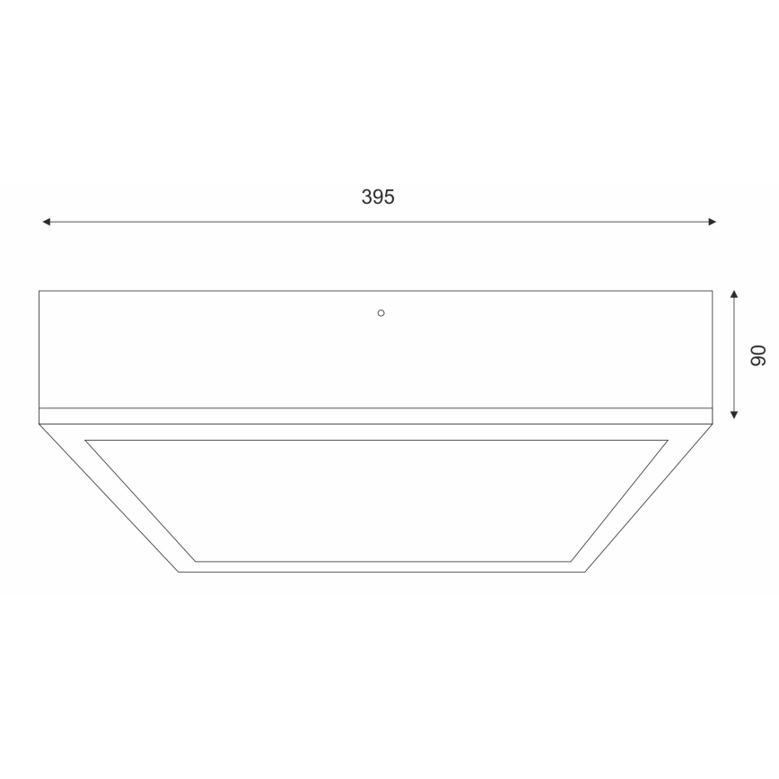 Stropní svítidlo NATURAL SQUARE 4xE27/15W/230V 39x39 cm borovice/černá