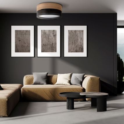 Stropní svítidlo NICOL 4xE27/15W/230V pr. 50 cm dýha/černá