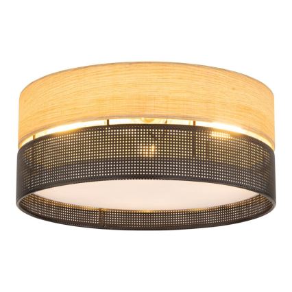 Stropní svítidlo NICOL 4xE27/15W/230V pr. 50 cm dýha/černá