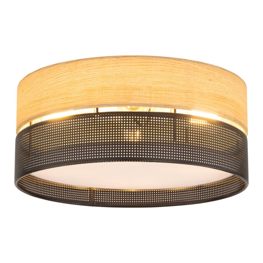 Stropní svítidlo NICOL 4xE27/15W/230V pr. 50 cm dýha/černá
