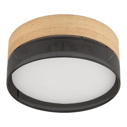 Stropní svítidlo NICOL 4xE27/15W/230V pr. 50 cm dýha/černá