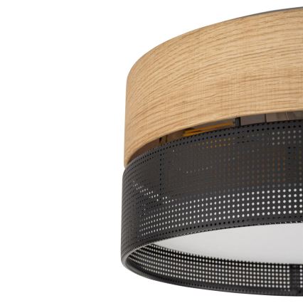 Stropní svítidlo NICOL 4xE27/15W/230V pr. 50 cm dýha/černá