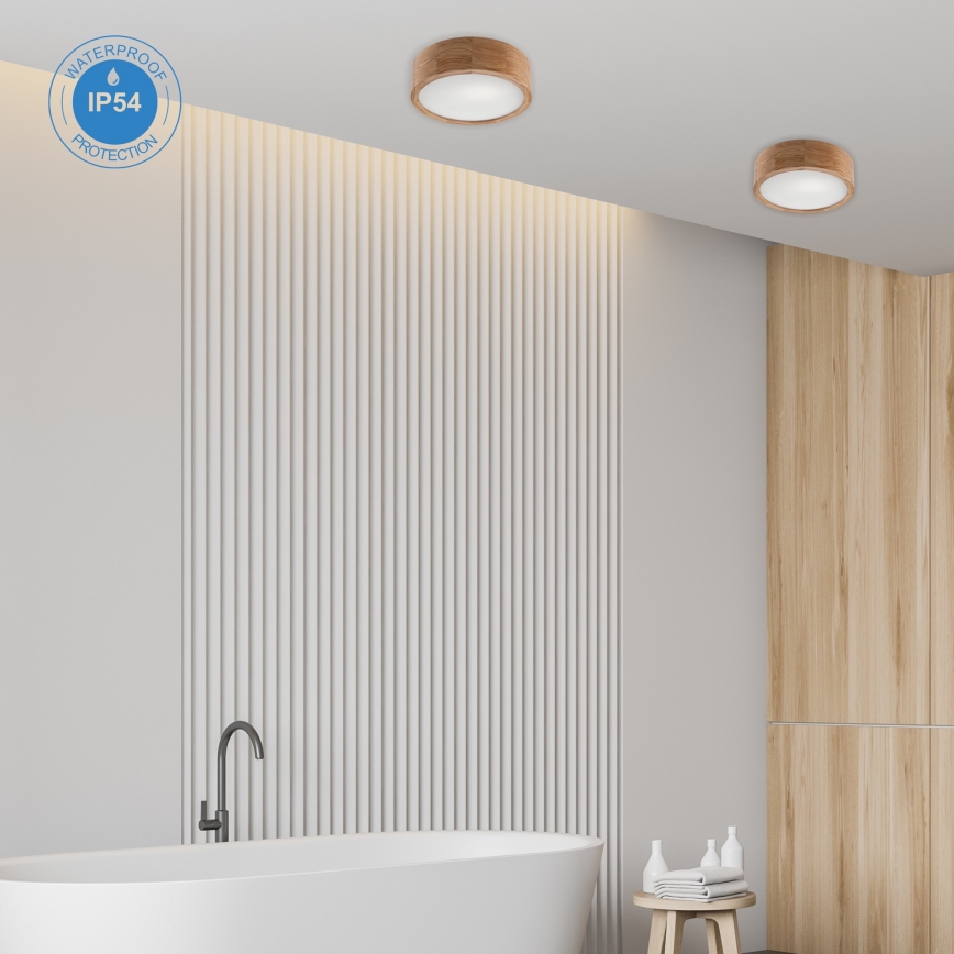 Koupelnové stropní svítidlo OAK 2xE27/15W/230V IP54 dub pr. 27 cm