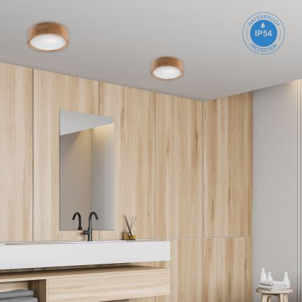 Koupelnové stropní svítidlo OAK 2xE27/15W/230V IP54 dub pr. 27 cm