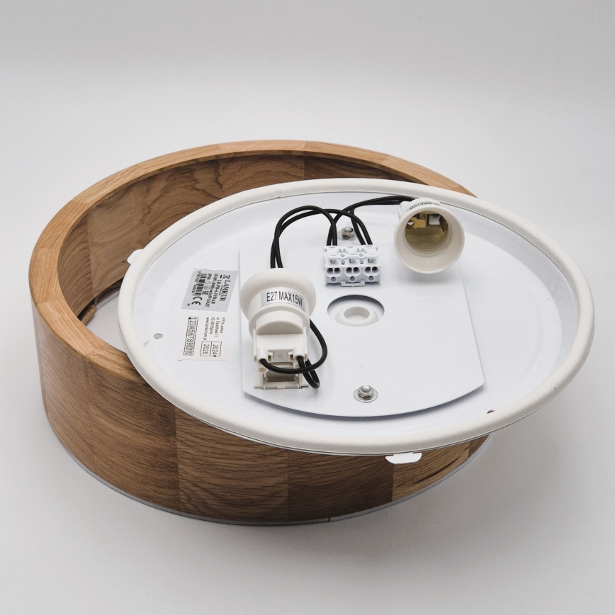 Koupelnové stropní svítidlo OAK 2xE27/15W/230V IP54 dub pr. 27 cm