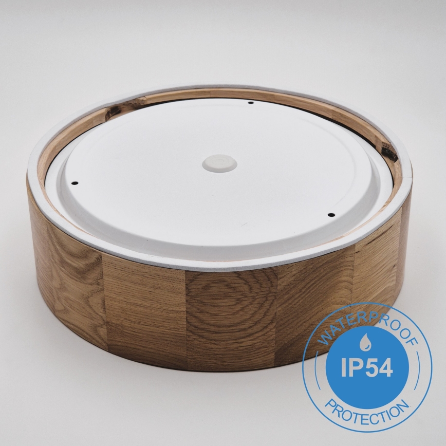 Stropní koupelnové svítidlo OAK 2xE27/15W/230V IP54 dub ø 27 cm
