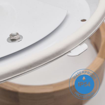Stropní koupelnové svítidlo OAK 2xE27/15W/230V IP54 dub ø 27 cm