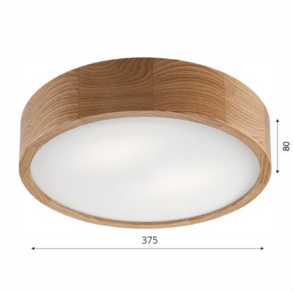 Stropní svítidlo OAK 2xE27/60W/230V dub ø 37,5 cm