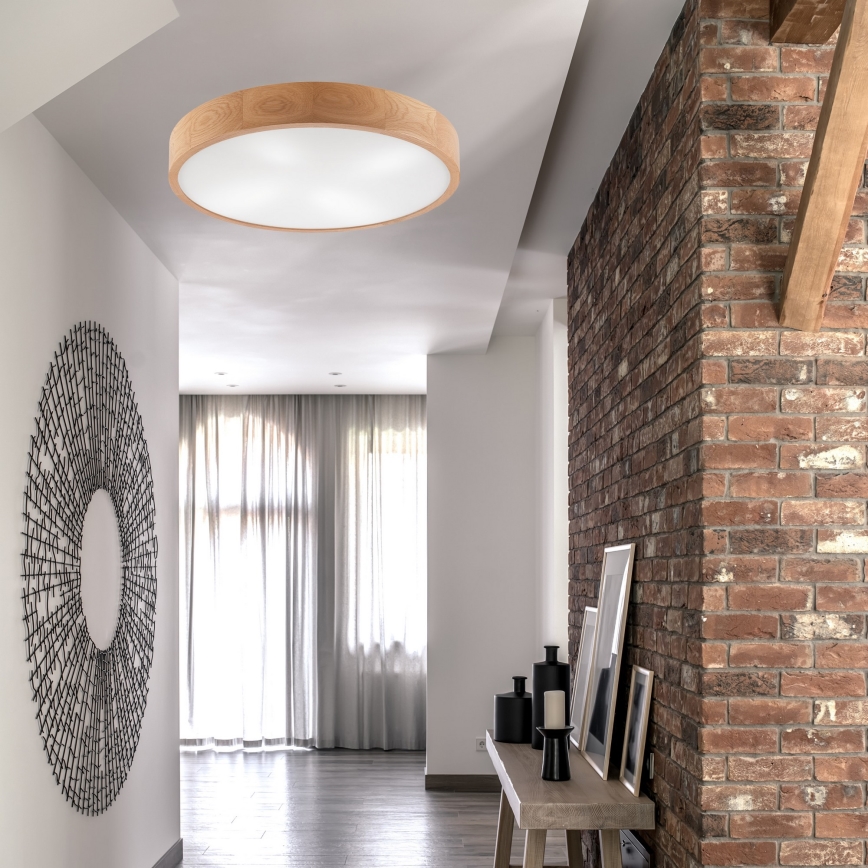 Stropní svítidlo OAK 4xE27/60W/230V ø 57,5 cm dub