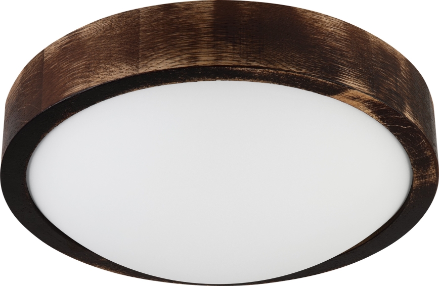 Stropní svítidlo OAK SLIM 1xE27/15W/230V pr. 27 cm dub/tmavě hnědá