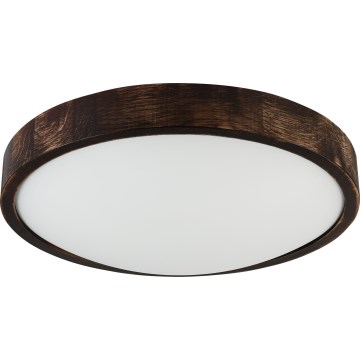 Stropní svítidlo OAK SLIM 2xE27/15W/230V pr. 37 cm dub/tmavě hnědá