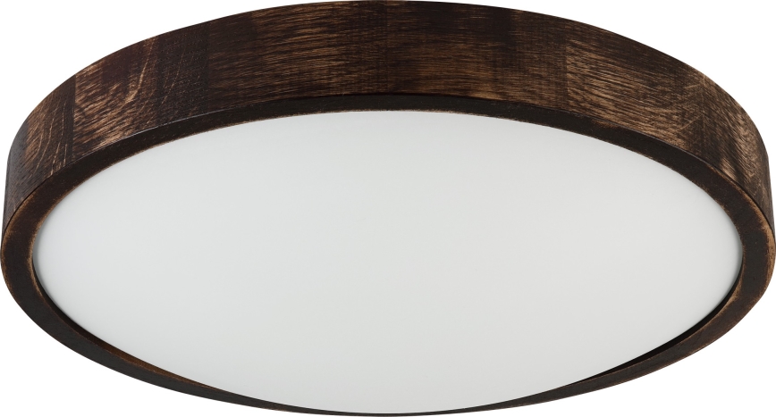 Stropní svítidlo OAK SLIM 2xE27/15W/230V pr. 37 cm dub/tmavě hnědá