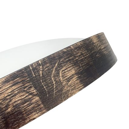 Stropní svítidlo OAK SLIM 2xE27/15W/230V pr. 37 cm dub/tmavě hnědá