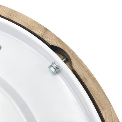 Stropní svítidlo OAK SLIM 2xE27/15W/230V pr. 37 cm dub/tmavě hnědá