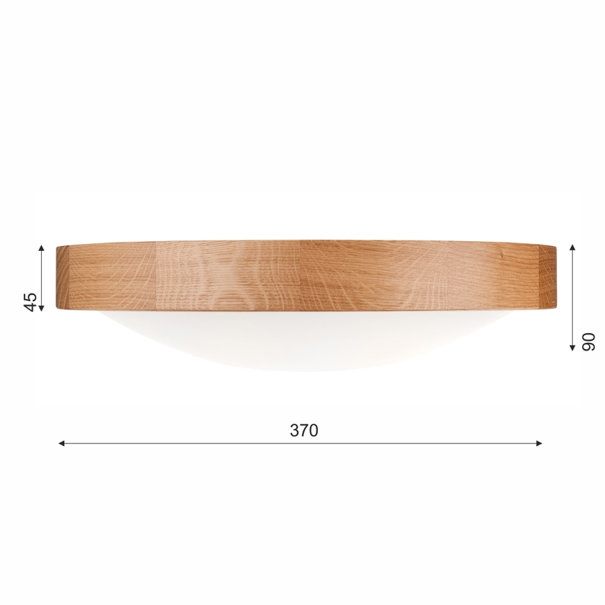 Stropní svítidlo OAK SLIM 2xE27/60W/230V dub ø 37 cm