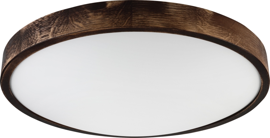 Stropní svítidlo OAK SLIM 3xE27/15W/230V pr. 47 cm dub/tmavě hnědá