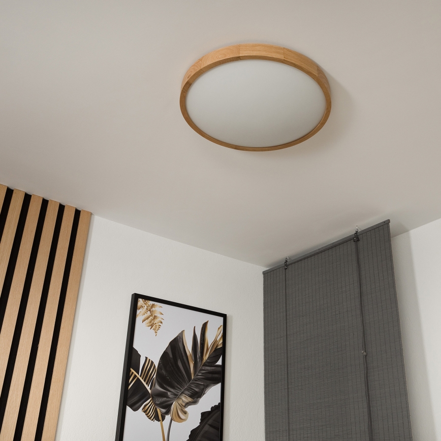 Stropní svítidlo OAK SLIM 3xE27/60W/230V dub pr. 47 cm