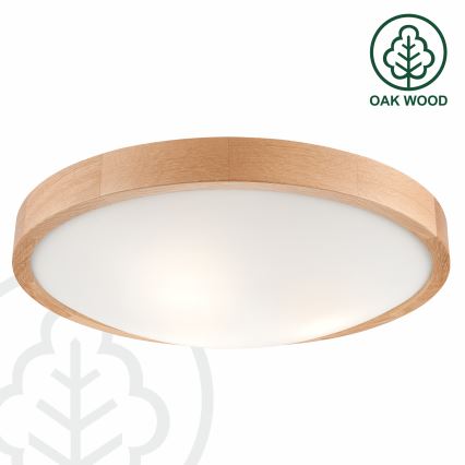 Stropní svítidlo OAK SLIM 3xE27/60W/230V dub pr. 47 cm