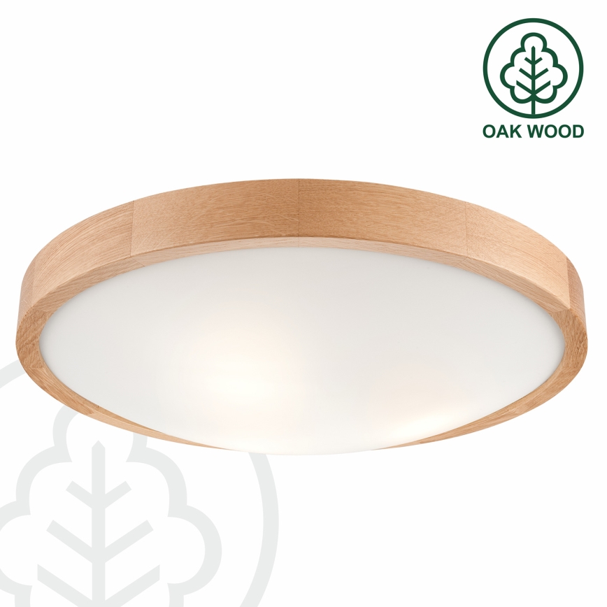 Stropní svítidlo OAK SLIM 3xE27/60W/230V dub pr. 47 cm