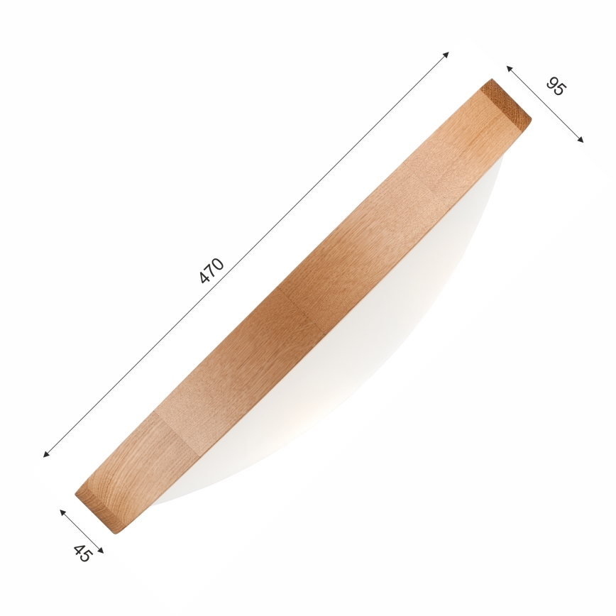 Stropní svítidlo OAK SLIM 3xE27/60W/230V dub pr. 47 cm