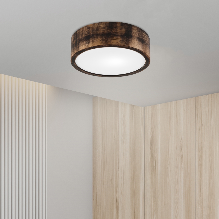 Stropní svítidlo OAK SMOKY 1xE27/15W/230V ø 27,5 cm dub/tmavě hnědá