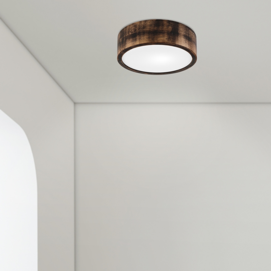 Stropní svítidlo OAK SMOKY 1xE27/15W/230V ø 27,5 cm dub/tmavě hnědá