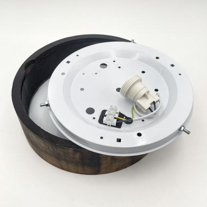 Stropní svítidlo OAK SMOKY 1xE27/15W/230V ø 27,5 cm dub/tmavě hnědá