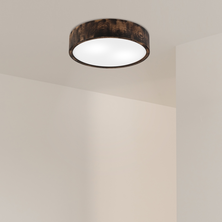 Stropní svítidlo OAK SMOKY 2xE27/15W/230V ø 37,5 cm dub/tmavě hnědá