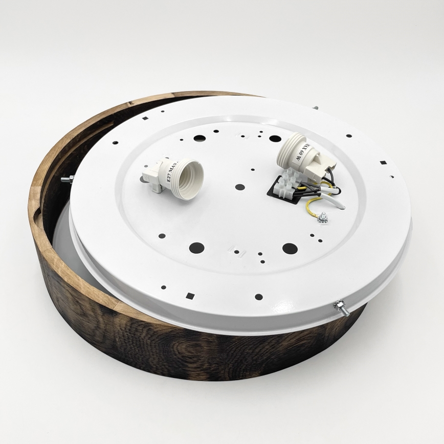 Stropní svítidlo OAK SMOKY 2xE27/15W/230V ø 37,5 cm dub/tmavě hnědá