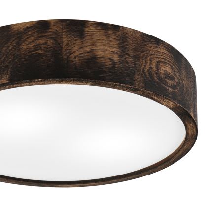 Stropní svítidlo OAK SMOKY 2xE27/15W/230V ø 37,5 cm dub/tmavě hnědá