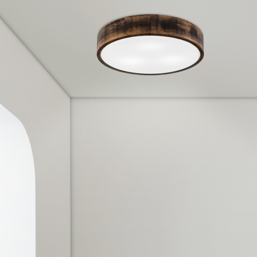 Stropní svítidlo OAK SMOKY 3xE27/15W/230V ø 47,5 cm dub/tmavě hnědá