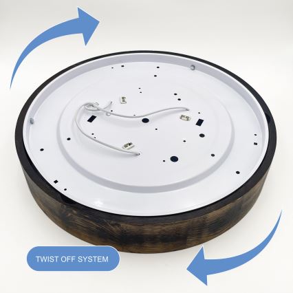 Stropní svítidlo OAK SMOKY 3xE27/15W/230V ø 47,5 cm dub/tmavě hnědá