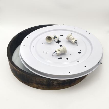 Stropní svítidlo OAK SMOKY 3xE27/15W/230V ø 47,5 cm dub/tmavě hnědá