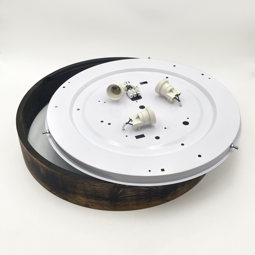 Stropní svítidlo OAK SMOKY 3xE27/15W/230V ø 47,5 cm dub/tmavě hnědá