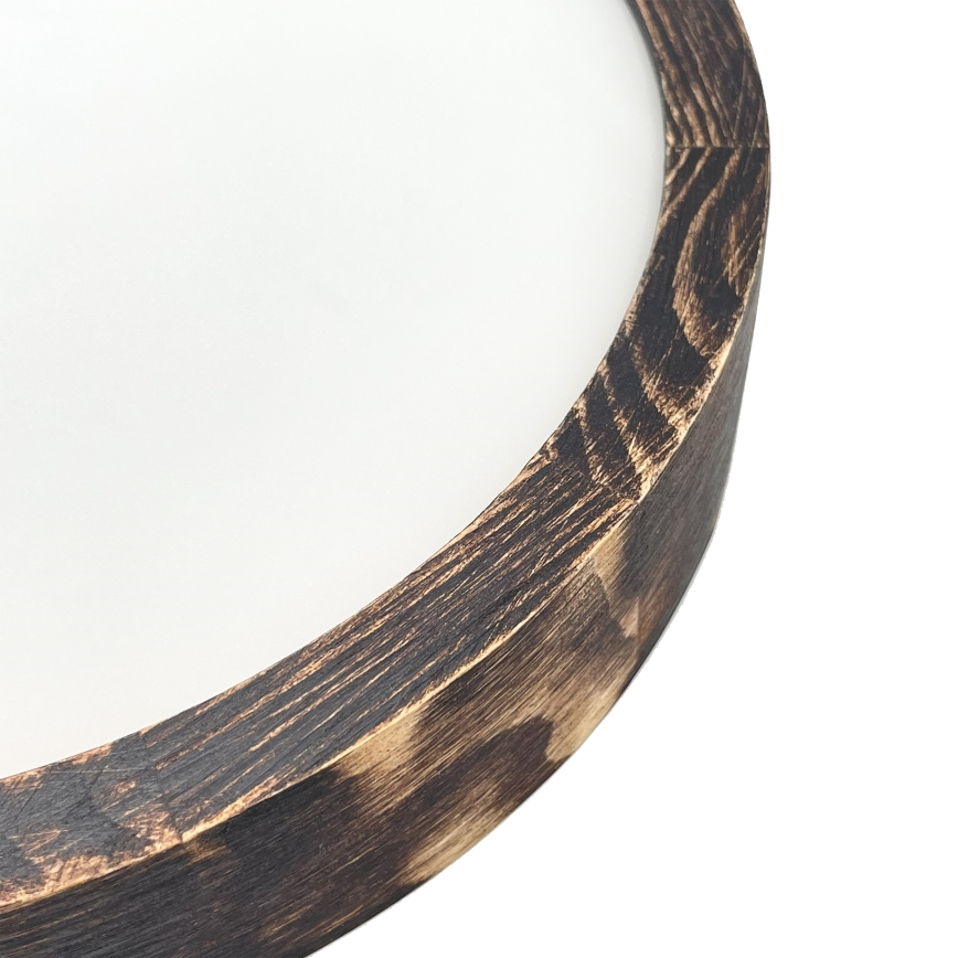 Stropní svítidlo OAK SMOKY SLIM 1xE27/15W/230V pr. 27 cm dub/tmavě hnědá