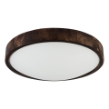 Stropní svítidlo OAK SMOKY SLIM 2xE27/15W/230V pr. 37 cm dub/tmavě hnědá