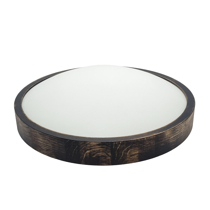 Stropní svítidlo OAK SMOKY SLIM 2xE27/15W/230V pr. 37 cm dub/tmavě hnědá