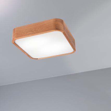 Stropní svítidlo OAK SQUARE 2xE27/15W/230V 35x35 cm dub