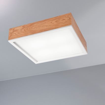 Stropní svítidlo OAK SQUARE 4xE27/15W/230V 39x39 cm dub/bílá