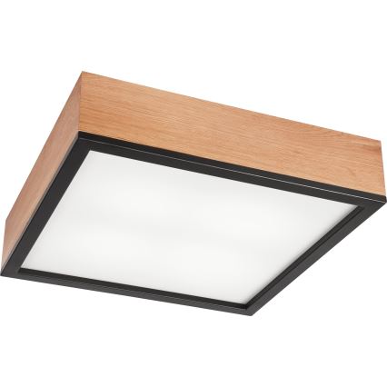 Stropní svítidlo OAK SQUARE 4xE27/15W/230V 39x39 cm dub/černá