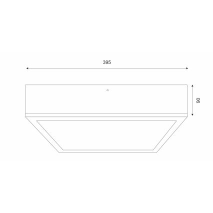 Stropní svítidlo OAK SQUARE 4xE27/15W/230V 39x39 cm dub/černá