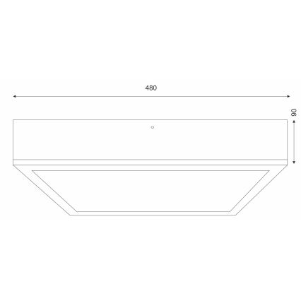 Stropní svítidlo OAK SQUARE 4xE27/15W/230V 48x48 cm dub/černá